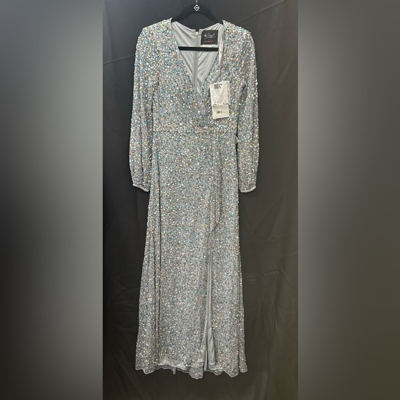 Mac Duggal 5213 NWT MULTI-COLORED SEQUIN LONG SLEEVE GOWN - Picture 5 of 10